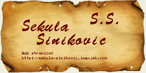 Sekula Šiniković vizit kartica